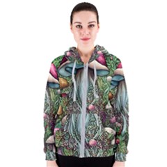 Craft Mushroom Women s Zipper Hoodie by GardenOfOphir