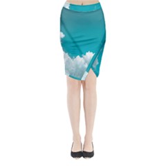 Clouds Hd Wallpaper Midi Wrap Pencil Skirt by artworkshop