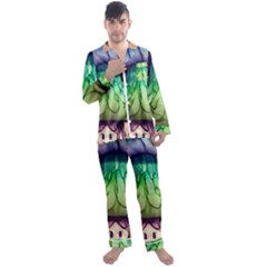 A Light Fantasy Men s Long Sleeve Satin Pajamas Set by GardenOfOphir