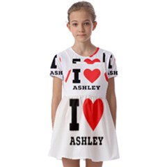 I Love Ashley Kids  Short Sleeve Pinafore Style Dress by ilovewhateva