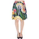 Woodsy Mushroom Design Foresty Velvet High Waist Skirt View1