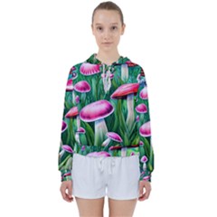 Foreboding Goblincore Mushroom Women s Tie Up Sweat by GardenOfOphir