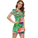 A Forest Fantasy V-Neck High Waist Chiffon Mini Dress View3