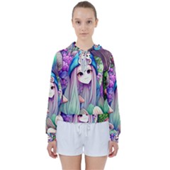 Fantasy Mushrooms Women s Tie Up Sweat by GardenOfOphir