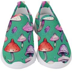 Goblin Mushroom Forest Boho Witchy Kids  Slip On Sneakers by GardenOfOphir