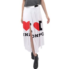 I Love Donna Velour Split Maxi Skirt by ilovewhateva