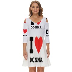 I Love Donna Shoulder Cut Out Zip Up Dress by ilovewhateva