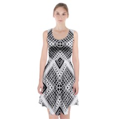 Black And White Modern Texture Seamless Print Fabric Pattern Racerback Midi Dress by Jancukart