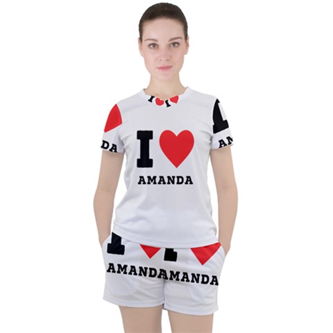 I Love Amanda Women s Tee And Shorts Set by ilovewhateva