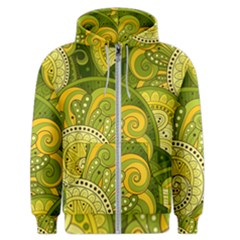 Doodles Patterns Ornament Vector Flowers Green Men s Zipper Hoodie by Jancukart