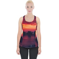 New York City Urban Skyline Harbor Bay Reflections Piece Up Tank Top by Jancukart