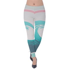 Tidal Wave Ocean Sea Tsunami Wave Minimalist Velvet Leggings by Pakemis