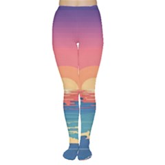 Sunset Ocean Beach Water Tropical Island Vacation 2 Tights by Pakemis