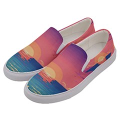 Sunset Ocean Beach Water Tropical Island Vacation 2 Men s Canvas Slip Ons by Pakemis