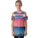 Sunset Ocean Beach Water Tropical Island Vacation 2 Fold Over Open Sleeve Top View1