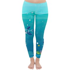 Ai Generated Ocean Sea Fish Aquatic Water Nature 2 Classic Winter Leggings by Pakemis