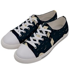 Lighthouse Abstract Ocean Sea Waves Water Blue Women s Low Top Canvas Sneakers by Pakemis