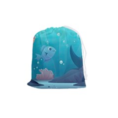 Ai Generated Ocean Sea Fish Aquatic Water Nature 4 Drawstring Pouch (medium) by Pakemis