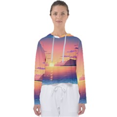 Sunset Ocean Beach Water Tropical Island Vacation 3 Women s Slouchy Sweat by Pakemis