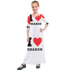 I Love Sharon Kids  Quarter Sleeve Maxi Dress by ilovewhateva