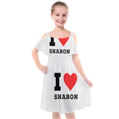 I Love Sharon Kids  Cut Out Shoulders Chiffon Dress by ilovewhateva