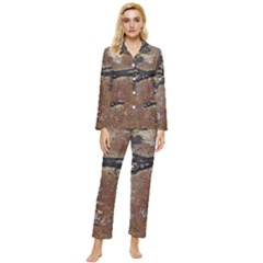 Rustic Charm Abstract Print Womens  Long Sleeve Velvet Pocket Pajamas Set by dflcprintsclothing