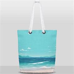 Ai Generated Ocean Waves Sea Water Anime Full Print Rope Handle Tote (small) by Pakemis