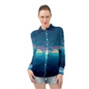 Ai Generated Ocean Sea Water Anime Nautical 2 Long Sleeve Chiffon Shirt View1