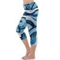 Pattern Ocean Waves Arctic Ocean Blue Nature Sea Capri Yoga Leggings View2