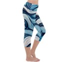 Pattern Ocean Waves Arctic Ocean Blue Nature Sea Capri Yoga Leggings View3