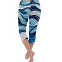 Pattern Ocean Waves Arctic Ocean Blue Nature Sea Capri Yoga Leggings View4