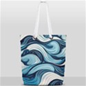 Pattern Ocean Waves Arctic Ocean Blue Nature Sea Full Print Rope Handle Tote (Small) View1