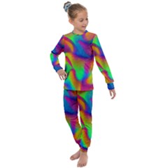 Fluid Background Pattern Kids  Long Sleeve Set  by GardenOfOphir