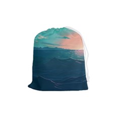 Ai Generated Ocean Sea Water Anime Nautical Drawstring Pouch (medium) by Pakemis