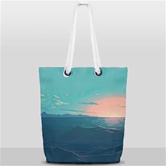 Ai Generated Ocean Sea Water Anime Nautical Full Print Rope Handle Tote (small) by Pakemis