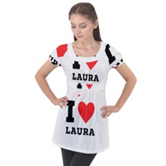 I Love Laura Puff Sleeve Tunic Top by ilovewhateva