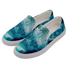 Landscape Nature Digital Art Palm Trees Paradise Men s Canvas Slip Ons by Pakemis