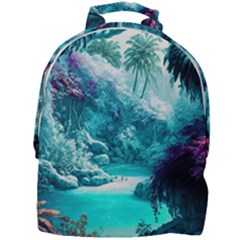 Landscape Nature Digital Art Palm Trees Paradise Mini Full Print Backpack by Pakemis