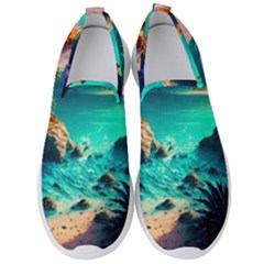 Tropical Paradise Beach Ocean Shore Sea Fantasy Men s Slip On Sneakers by Pakemis