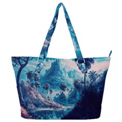 Tropical Winter Fantasy Landscape Paradise Full Print Shoulder Bag by Pakemis