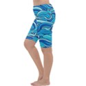 Pattern Ocean Waves Blue Nature Sea Abstract Cropped Leggings  View2