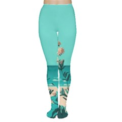 Beach Ocean Flowers Flower Floral Plants Vacation Tights by Pakemis