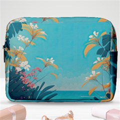 Beach Ocean Flowers Floral Plants Vacation Make Up Pouch (large) by Pakemis