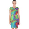 Modern Abstract Liquid Art Pattern Capsleeve Drawstring Dress  View1