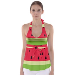 Watermelon Fruit Food Healthy Vitamins Nutrition Babydoll Tankini Top by Wegoenart