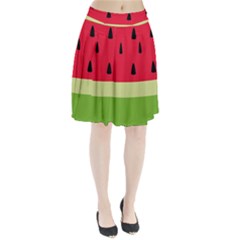 Watermelon Fruit Food Healthy Vitamins Nutrition Pleated Skirt by Wegoenart