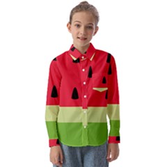 Watermelon Fruit Food Healthy Vitamins Nutrition Kids  Long Sleeve Shirt by Wegoenart