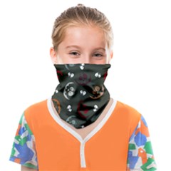 Art Halloween Pattern Creepy Design Digital Papers Face Covering Bandana (kids) by Wegoenart