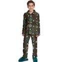 Art Halloween Pattern Creepy Design Digital Papers Kids  Long Sleeve Velvet Pajamas Set View1