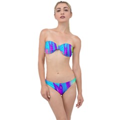 Colorful Abstract Fluid Art Pattern Classic Bandeau Bikini Set by GardenOfOphir